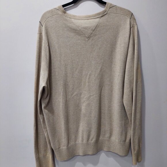 Tommy Hilfiger Sweater Argyle Beige Rhombuses, Men's Size L - Picture 2 of 5
